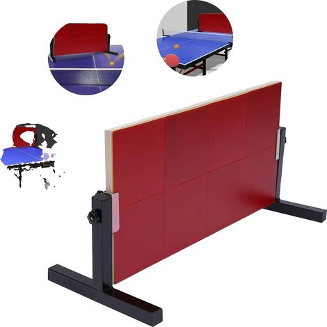 Mesa de ping-pong, madera maciza, 66 cm x 33 cm, estructura metálica, cubierta de goma, 5 kg (1/5)