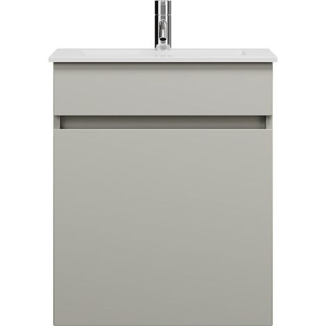 burgbad Lin20 lavabo en fonte minérale blanc mat avec meuble