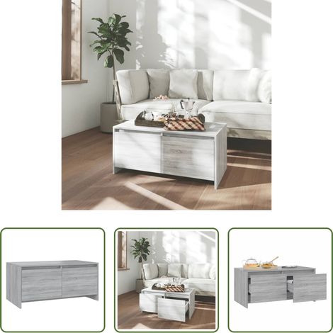 Table basse en bois - Table basse sonoma gris 90x50x41,5 cm bois d'ingénierie (1/5)