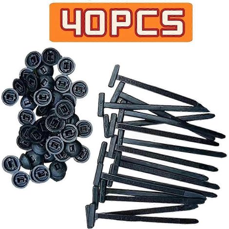 (40 pièces) 100 attaches de câble universelles en nylon, robustes et autobloquantes, avec goupille et bouton, outil multifonctionnel pour les réparations quotidiennes de voiture (1/5)