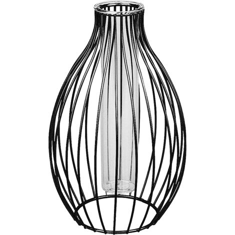 Vase en métal, support en verre, vase décoratif géométrique en verre, grand vase moderne idéal pour décorer la maison, un mariage ou un bureau. (1/5)