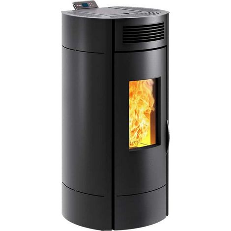 Stufa a pellet di legno nero da 8kw - P941984 - Invicta