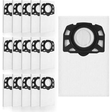Lot de 16 sacs d'aspirateur pour Kärcher Wd4 Wd5 Wd6 p Wd5p Wd6p KFI 487 Premium 2.863-006.0 KFI 487 MV4 MV5 MV6 Sacs d'aspirateur de rechange en non-tissé Sacs filtrants pour aspirat (1/5)