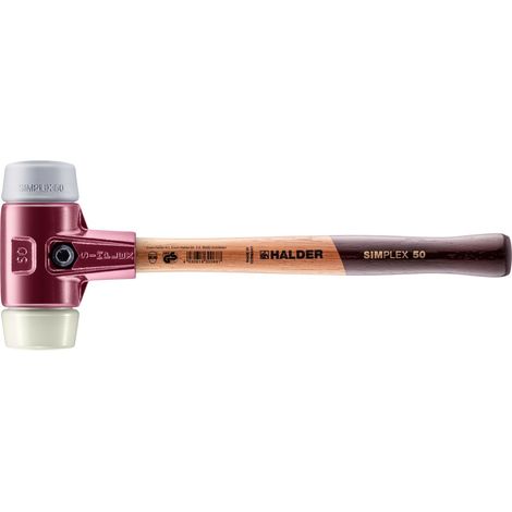 HALDER SIMPLEX Schonhammer Ø 50 mm TPE-mid grau / Nylon mit Tempergussgehäuse (1/5)