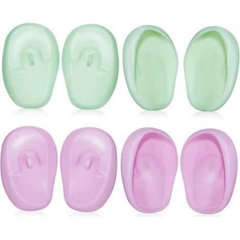 Juego de 4 pares de protectores auditivos de silicona suave antideslizantes: aptos para peluqueros，para nadar y para usar con secadores de pelo (1/5)
