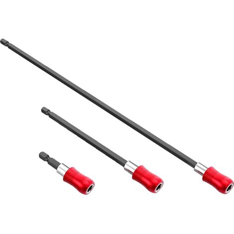 Lot de 3 porte-embouts 60/150 mm de longueur 300 mm de longueur Extension rapide 1/4" Tige hexagonale magnétique tournevis pour perceuse tournevis (1/5)