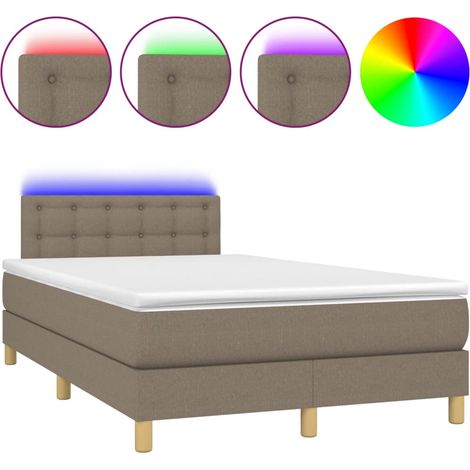 Maison Exclusive - Boxspringbett mit Matratze & LED Taupe 120x190