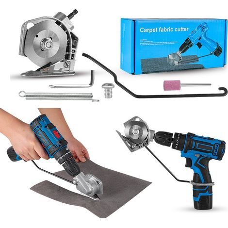 Elektrische Bohrmaschine zum Stoffschneider umgebaut, Stoffschneider, tragbarer Stoffschneider, Papierschneider, Stoffschneider. (1/4)