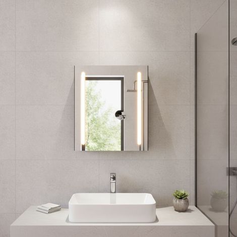 DILECI - Armoire de salle de bain à miroir LED 55 x 15 x 65cm (1/5)