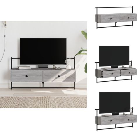 Meuble TV mural sonoma gris 100,5x30x51 cm bois d'ingénierie - Meuble Tv Mural - Meuble Tv Suspendu - Meuble Tv Moderne - Meuble Tv Gris - Rangement Murale (1/5)