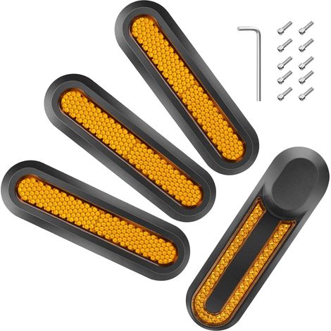 4PCS Couverture de Roue de Scooter, Trottinette Roue Couverture Réflecteur Bande Caches Réfléchissant de Roue Arrière Trottinette pour M365, Pro, 1S, Essential, Pro2, Mi3 (1/5)
