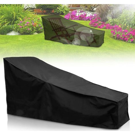 Schutzhülle für Gartenliegestühle, wasserdicht, winddicht, staubdicht, UV-beständig, 210 x 75 x 80/40 cm, 210D Oxford-Gewebe, für Liegestühle (1/5)