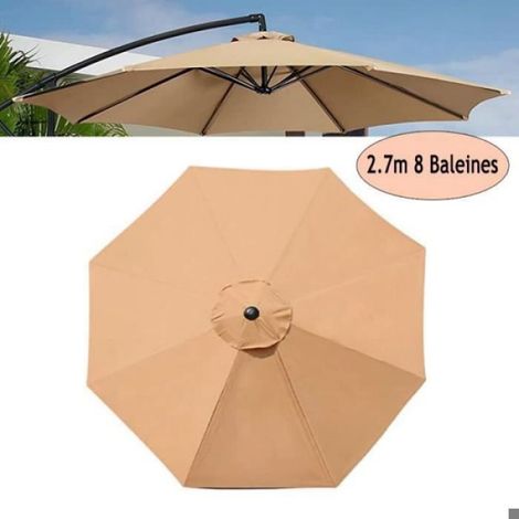 Toile De Remplacement Pour Parasol - 2.7 M - Polyester - 8 Baleines - Kaki (1/5)