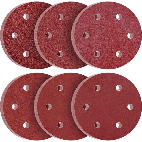60 Pièces Disques de Ponçage 225mm Grain 40 60 80 120 180 240 Disque Abrasif 225mm 6 Trous pour Girafe (1/5)