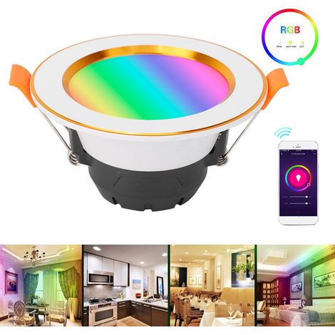 7W RGB+W Projecteur LED WIFI Encastrable Plafonnier Intelligent Commande Vocale et APP Compatible Amazon Alexa (1/5)