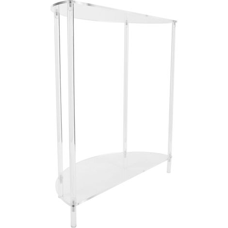 Table d'appoint acrylique semi-elliptique 2 niveaux petite table de chevet pour salon chambre mur de lit (1/5)