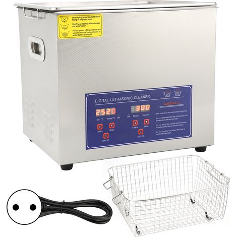 Nettoyeur à ultrasons en acier inoxydable avec minuterie de chauffage 10L équipement industriel PS-40A (1/5)