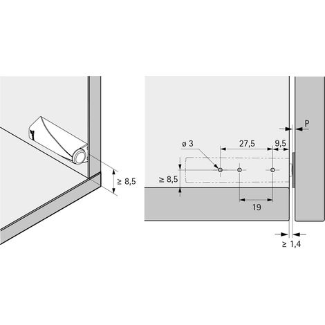 Hettich Push to Open Lock Magnet, zum Anschrauben Grau