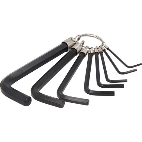 KS Tools Innensechskant-Winkelstiftschlüssel-Satz am Ring, 8-tlg.2-10 mm