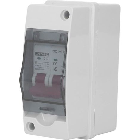 2-poliger Miniatur-Gleichstrom-Leistungsschalter, IP65 wasserdicht, 1000 V 10 A Miniatur-Gleichstrom-Trennschalter für Photovoltaikanlagen