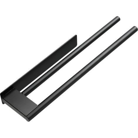 Lntyq Porte-Serviette en Acier Inoxydable Noir, Résistant à la Rouille, Design Compact, Porte-Serviette Durable, Salle de Bain ou Cuisine (Noir), 399cm (1/5)
