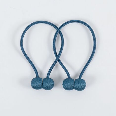 2er-Set magnetische Gardinenhalter – Blaues geflochtenes Gardinenseil mit starkem Magneten für Schlafzimmer, Wohnzimmer, Büro