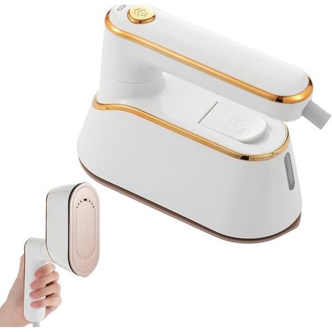 Mini-Reisebügeleisen – Mini-Dampfbügeleisen – Bügeln Sie Kleidung mühelos – 2-in-1-Funktion – Kompaktes Design – Weiß (1/5)