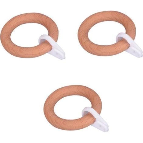 Plastique Anneaux de Rideaux Romains 3 Pièces pour Tige (1/5)