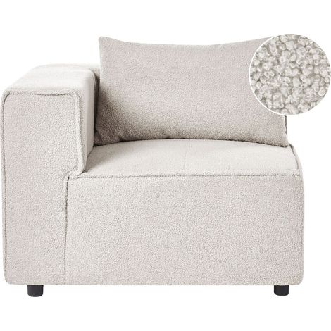 Corner Module 1-Seat Off-White Boucle Upholstered Modul Section AXEBO (1/5)