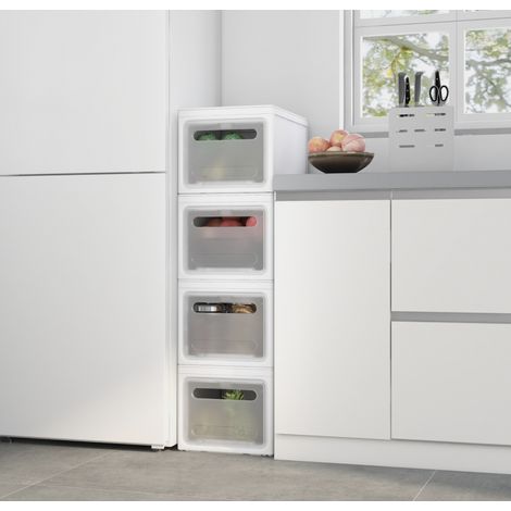 Boite rangement plastique - Empilables - Avec couvercles  - Blanc - SECURY-T