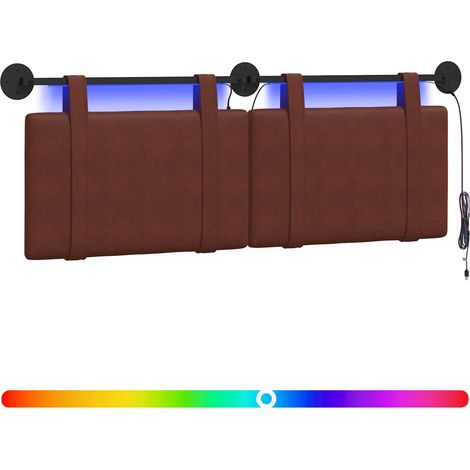 Hanging Headboard Shiny Brown Antique PU vidaXL