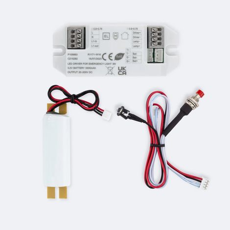 Treiber mit Batterie für LED-Notbeleuchtung 20-200V DC 3W 3 W (1/3)