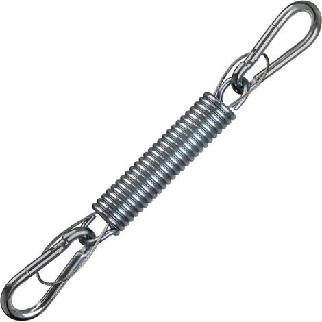 Ressort Susspension Acier 150 kg Crochet Hamac Chaise Suspendu Corde Sécurité Deux Mousquetons