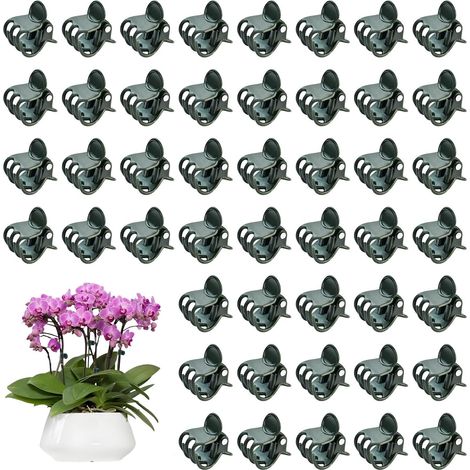 100 Pièces Clips de Support pour Orchidées, Pinces à Orchidées en Plastique, Jardin Clips de Fixation de Vigne, Mini Pinces à Plante de Support, pour Plantes Grimpantes, Vert Foncé (1/5)