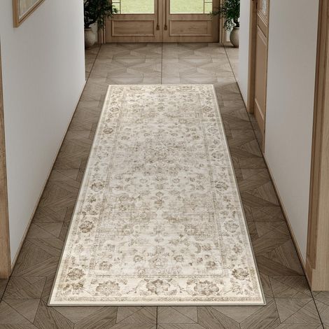 Beige Vintage 60x180cm Tapis Long Couloir Antidérapanta Cuisine,Chambre Enfant Rugs,Descente de Lit Rug,Lavable en Machine Carpet,Interieur Doux Poil Ras,Bureau Carpets (1/5)