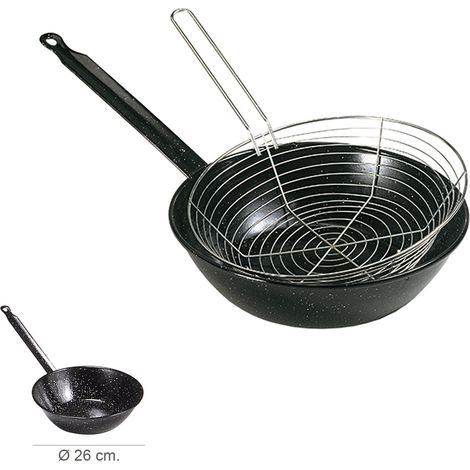 Garcima Bratpfanne 26 cm emaillierter Stahl mit Korb