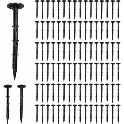 Clous en Film, Piquet de Fixation Plastique, Clous de Sol, Piquet de Fixation pour Bache, Ancrage de Sol pour Jardin, Clous pour Jardin, Réutilisable Piquets Extérieurs PP (16cm-100pcs) (1/5)