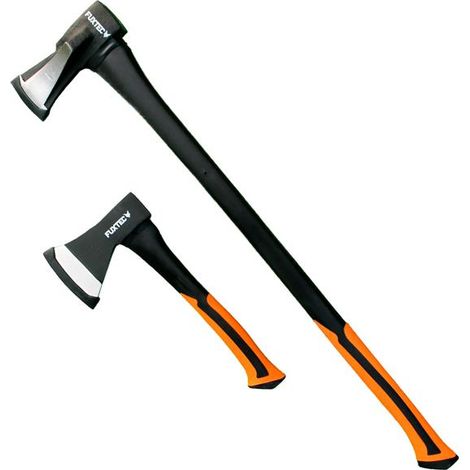 Hachettes bois acier forgé - FUXTEC FX-AX2 - Set 1 hachette 35cm + 1 hache 90cm