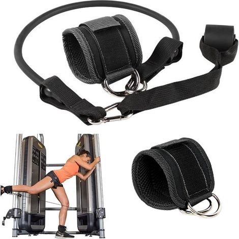 Sangles de cheville pour machines à câbles - Poignets de cheville rembourrés - pour les exercices des jambes, des fessiers, des (1/5)