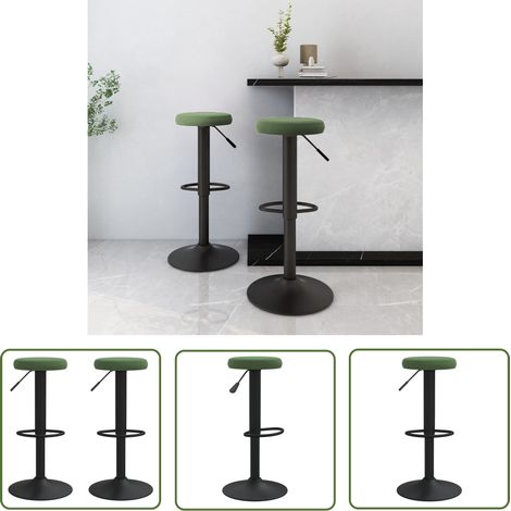 vidaXL Tabourets de bar lot de 2 vert foncé velours (1/5)