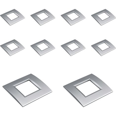 Sockelabdeckung – 10er-Pack – Kunststoff – 2 Module – Kompatibel mit Bticino Living Light – Silbergrau (1/3)