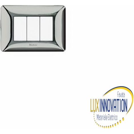 Placca Bticino Matix 3 moduli cromo lucido AM4803GCR