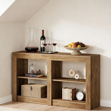 Table d’appoint, console, table d’entrée et de couloir à 3 niveaux de rangement, design fonctionnel et élégant. (1/5)