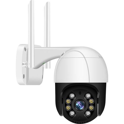 Caméra de surveillance PTZ WiFi sans fil 1080P, intérieure/extérieure, audio bidirectionnel, détection mouvement – DELKEVIC