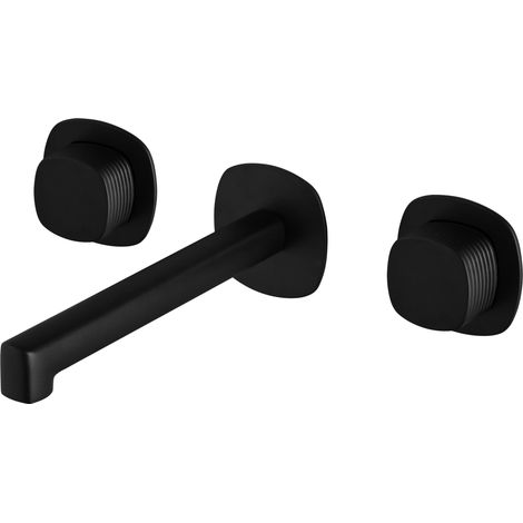 Rubinetto lavabo incasso a due maniglie Firenze finitura nero opaco [ IMEX® ]