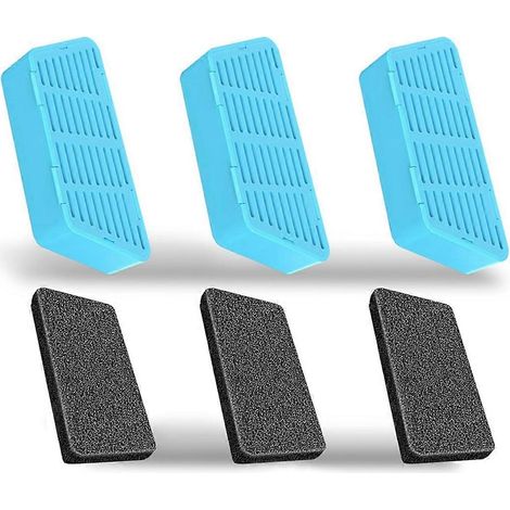 Filtres pour fontaine à eau pour chat 2,2 L/74 oz, filtres de rechange et éponges (3 pièces) (1/5)