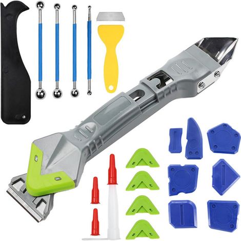 Silicone Removal Tool, Silicone Caulking Tools, 5-in-1 Sealant Removal Tools (Stainless Steel) Scraper, Caulking Finishing Tools, Suitable for Kitchen (1/5)