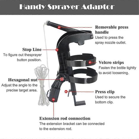 Adaptateur de support de pulvérisateur réglable pour nid de guêpes, rallonge pour aérosol (1/5)