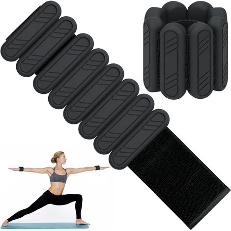 Lot de 2 poids réglables pour poignets et chevilles pour fitness, pilates, yoga, aérobic et jogging (0,5 kg/1 kg chacune) (1/5)