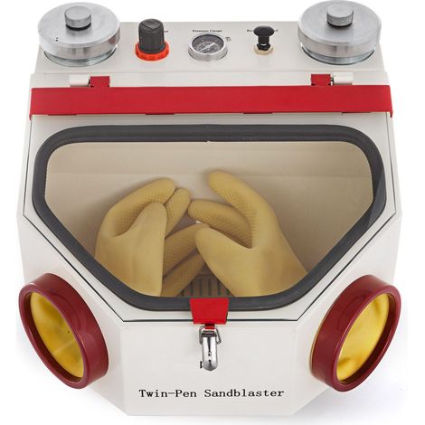 Dental Sandblaster 2 Pen + 2 Tanks, LED Light, Large View Window, Foot Pedal Control (1/5)